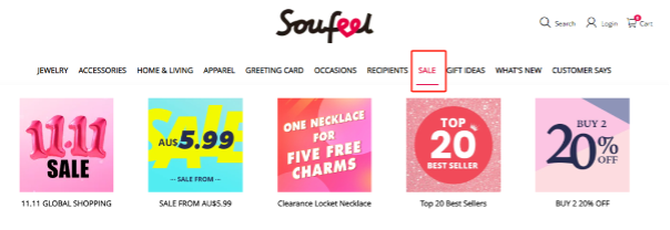 Page de soldes