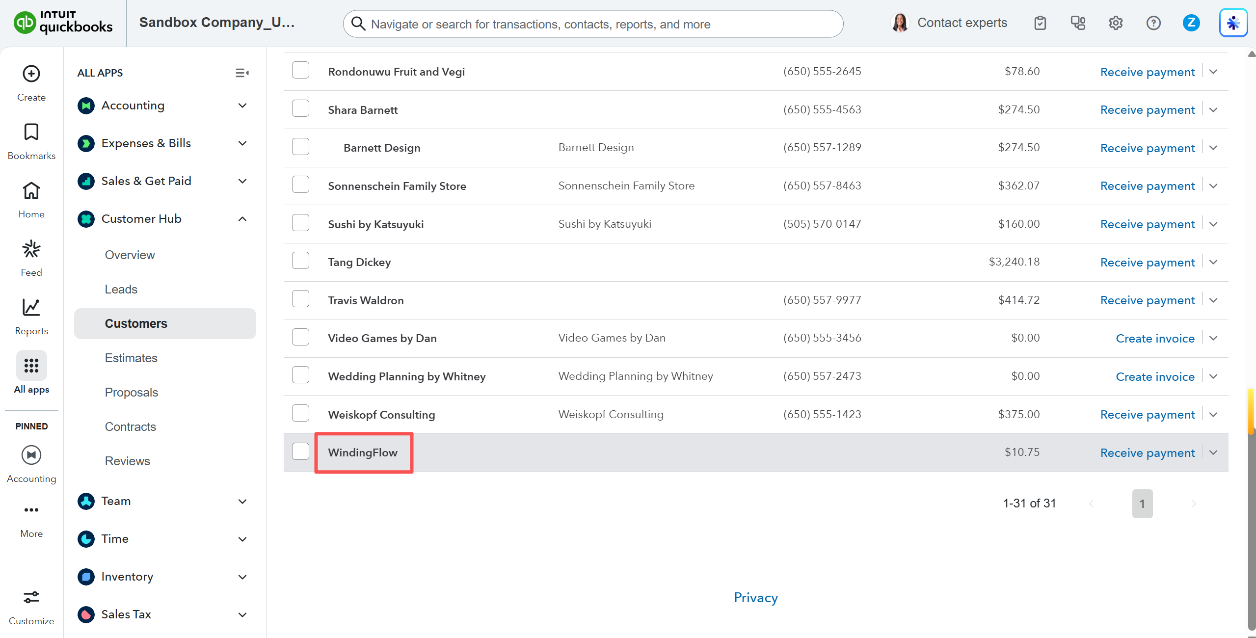 View invoice in QuickBooks